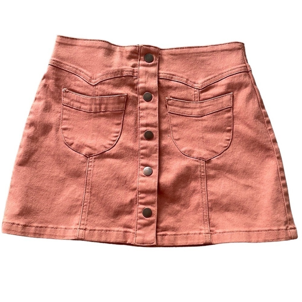 Forever‎ 21 Salmon Color Jean Mini Skirt